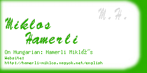 miklos hamerli business card